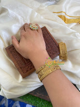 Gold Look Alike AD Stone Bangle-G5988